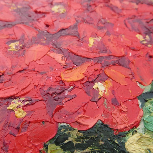 African Violet Love Story Painting Oil on Canvas - Picture 4 of 8